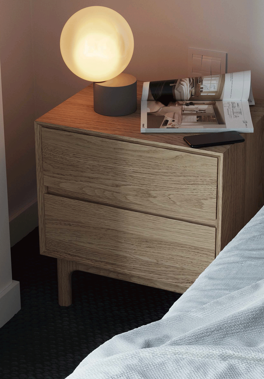 Evans American Oak Bedside table