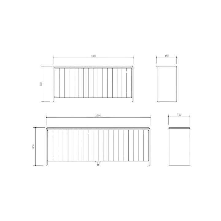Bondi Fluted Oak Buffet