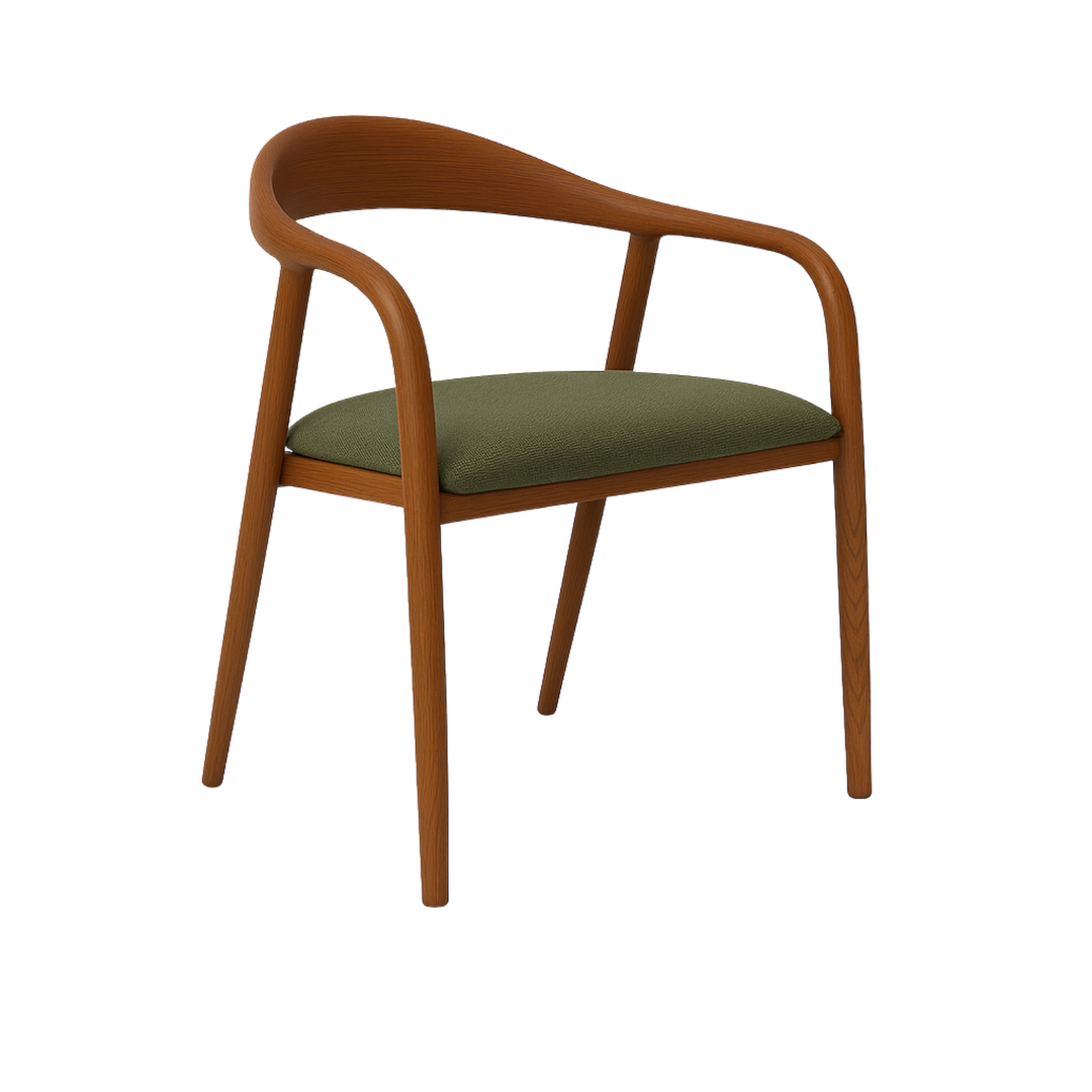 Lille Dining Chair - Walnut / Sage