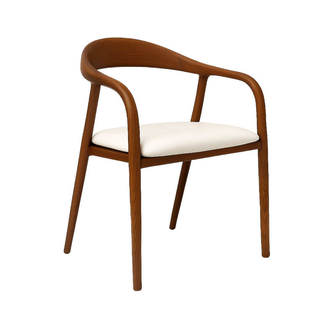Lille Dining Chair - Walnut / White