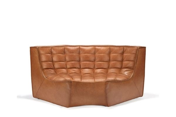 Ethnicraft N701 Sofa Round Corner in Old Saddle