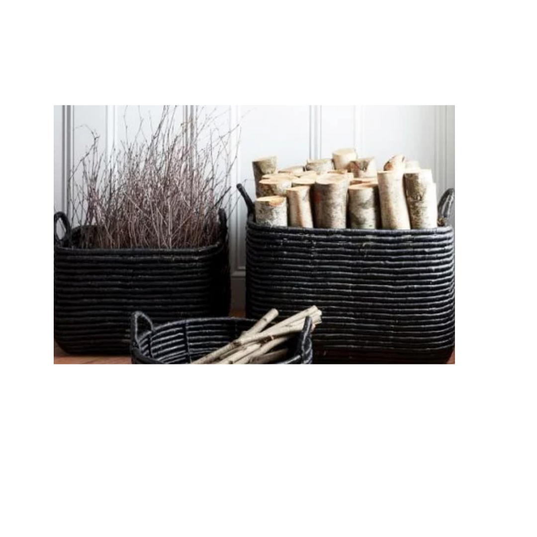 Log basket black sale