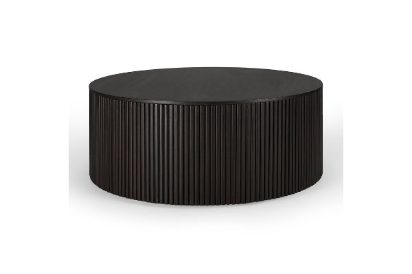 Ethnicraft Mahogany Roller Max Dark Brown Round Coffee Table