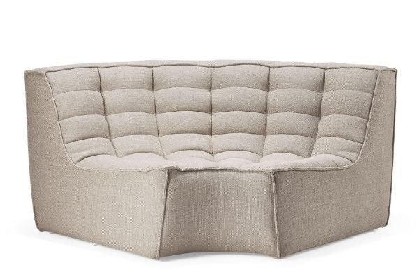 Ethnicraft N701 Sofa Round Corner in Dark Beige
