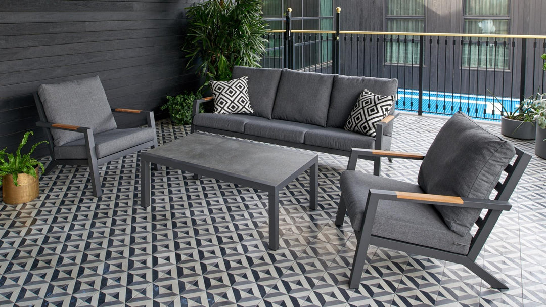 Venus 4 Piece Outdoor Lounge Setting - Charcoal