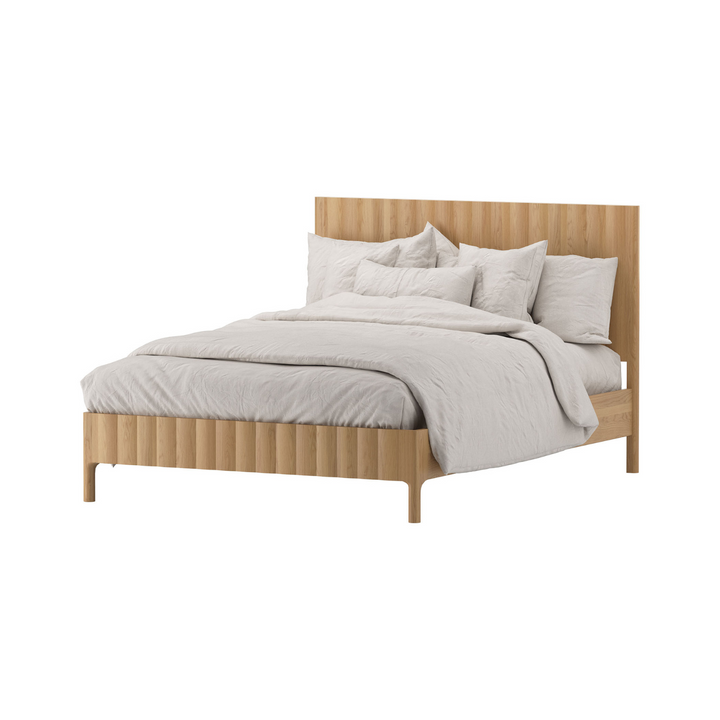 Bondi Oak Fluted Bed - Queen