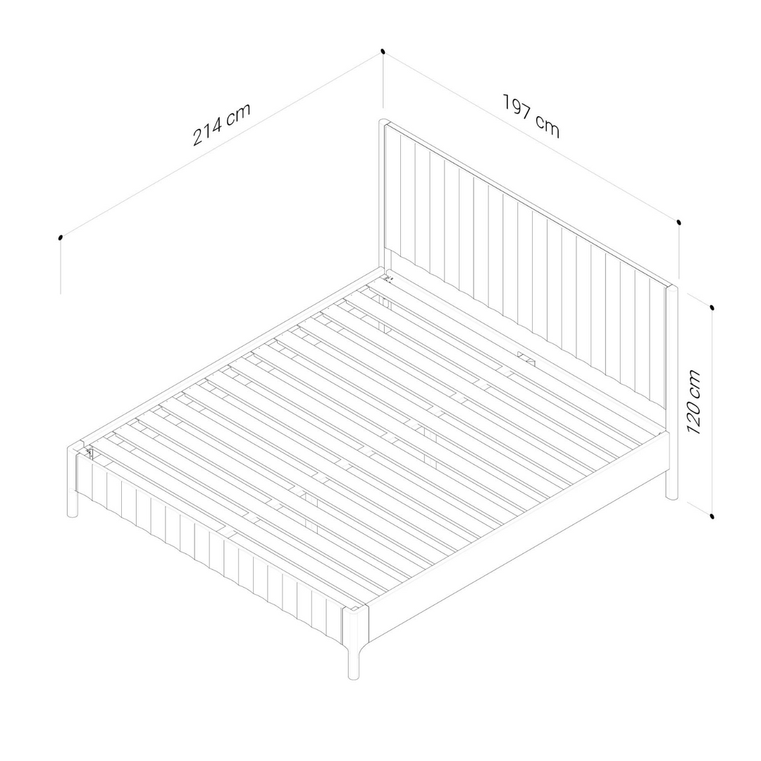 Bondi Oak Fluted Bed - King