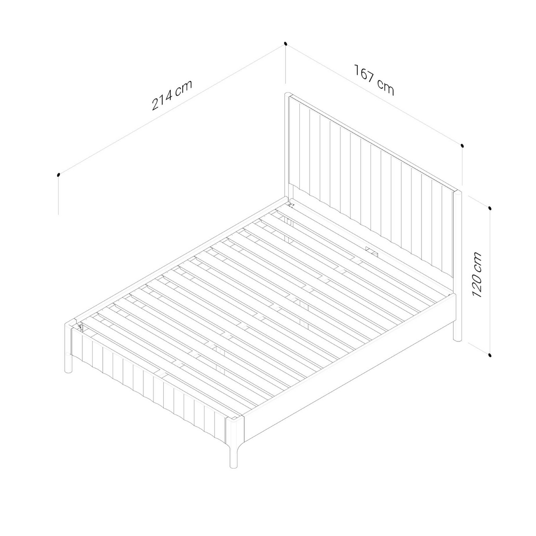 Bondi Oak/Fabric Fluted Bed - Queen