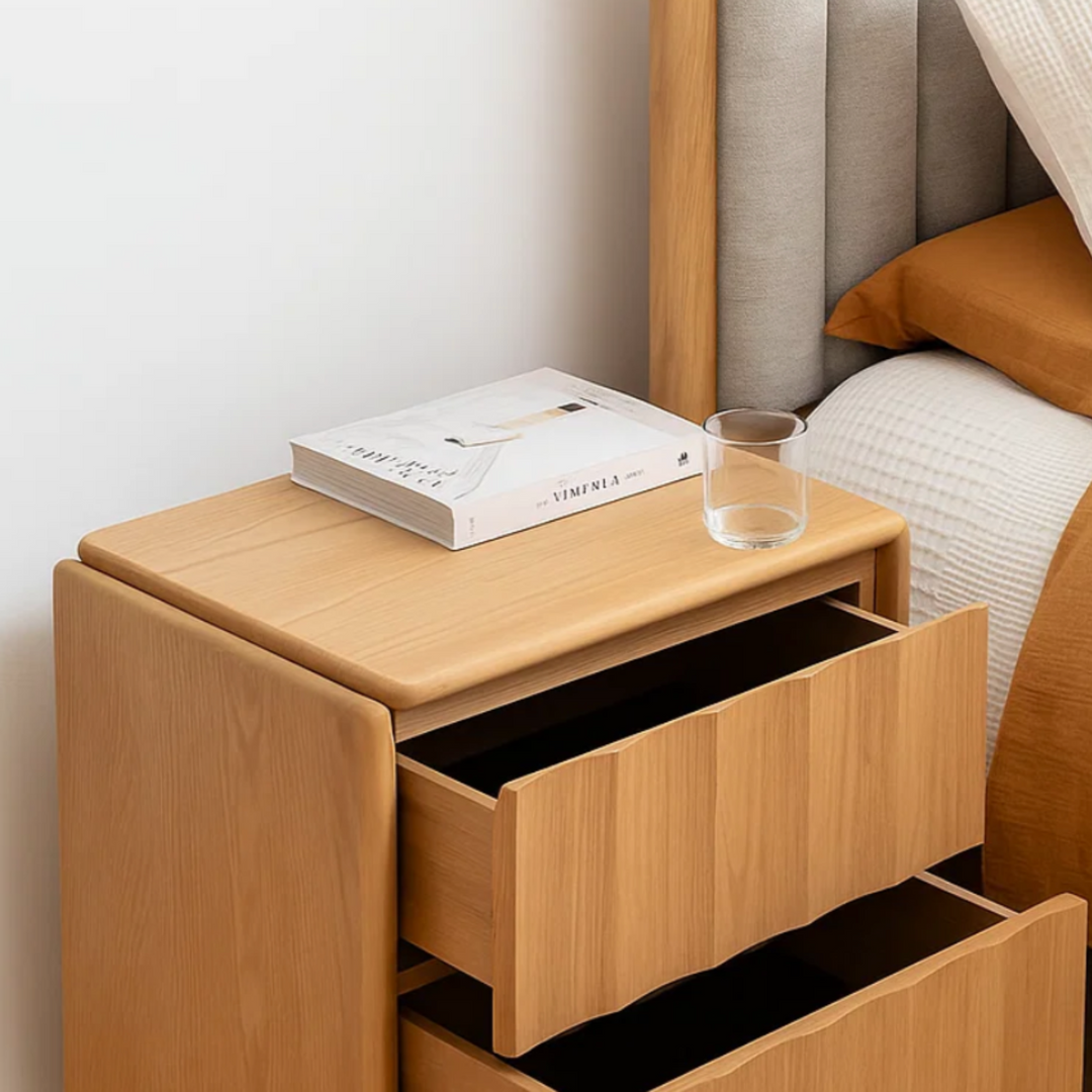 Bondi Oak Fluted Bedside Table
