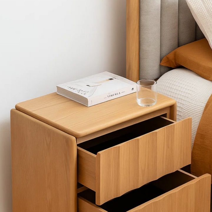 Bondi Oak Fluted Bedside Table