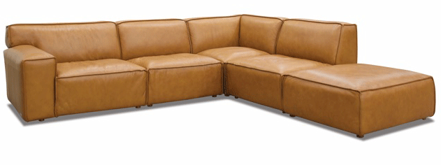 Olivia vintage tan leather sofa