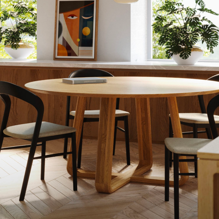 Pixel Round Dining Table - American Oak