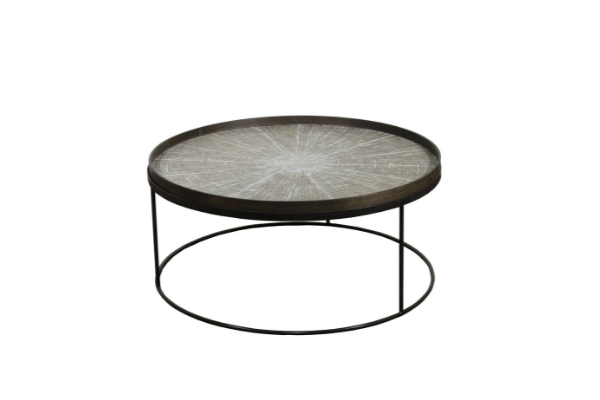 Ethnicraft Round Tray Coffee Table Set
