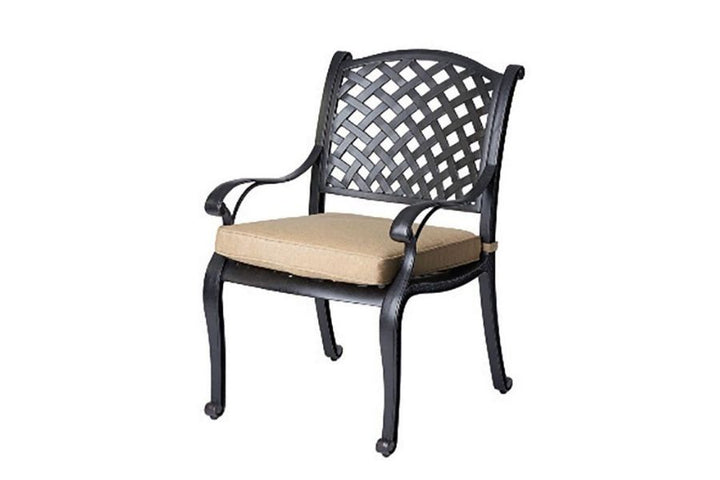 Traditional Cast Aluminum Nassau Chair with Cushion