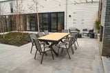 Santiago extention table with 8 or 10 Austin sling chairs