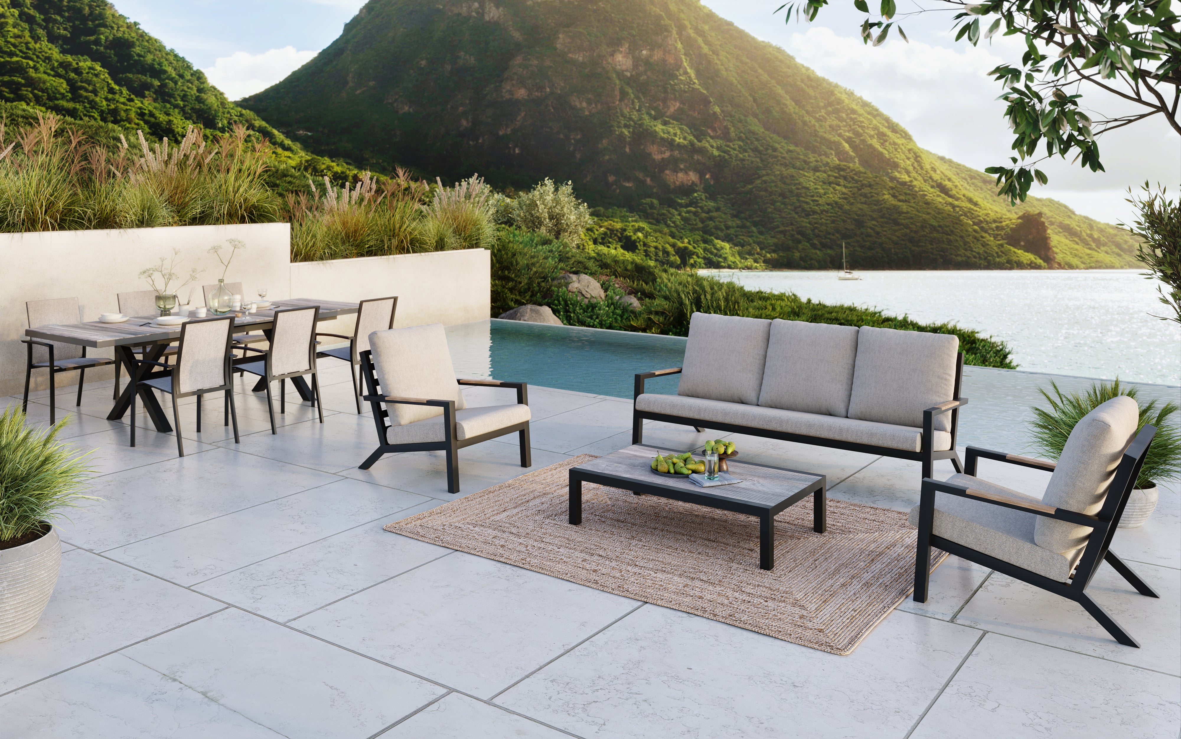 4 piece outdoor lounge setting sale