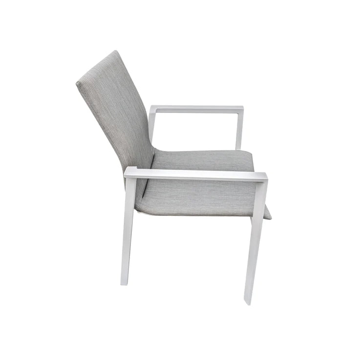 Bronte Padded Sling Outdoor Dining Chair - White