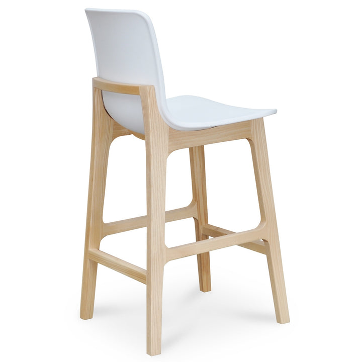 Easterly White and Natural Bar Stool
