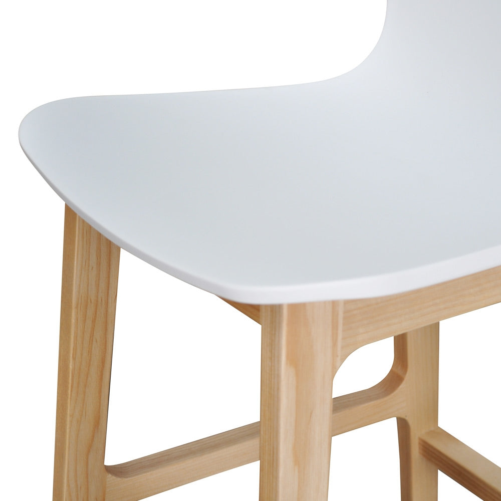 Easterly White and Natural Bar Stool