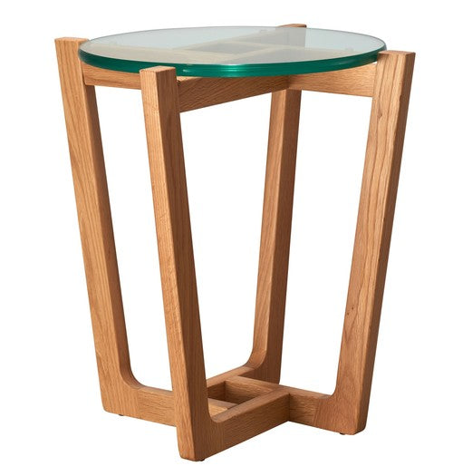 Mandalay Side Table in Oak with Glass