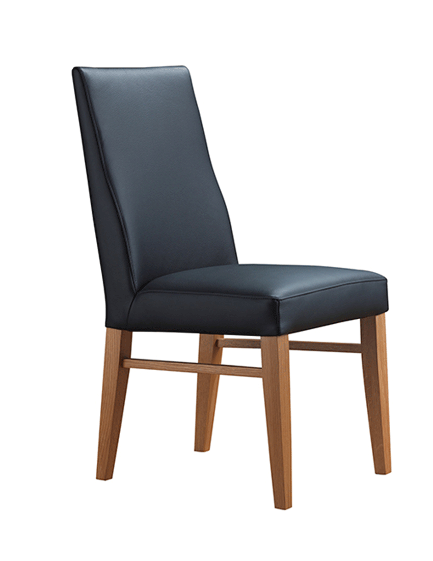 leather dining chair, dining chair, wooden legged dining chair, black leather dining chair, modern dining, torquay furniture, geelong furniture, ocean grove furniture