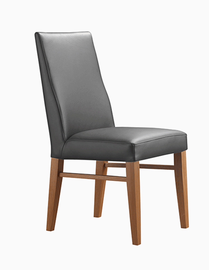 leather dining chair, dining chair, wooden legged dining chair, black leather dining chair, modern dining, torquay furniture, geelong furniture, ocean grove furniture